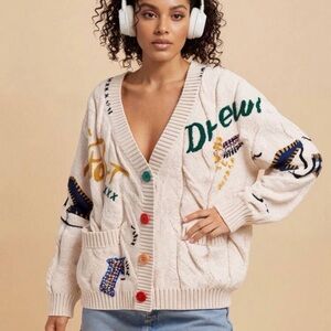 Oversized Patchy Cardigan